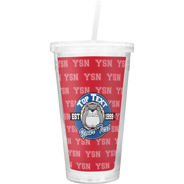 Custom School Mascot Double Wall Tumbler with Straw (Personalized)