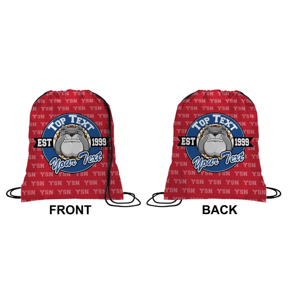 School Mascot Drawstring Backpack Front & Back Medium