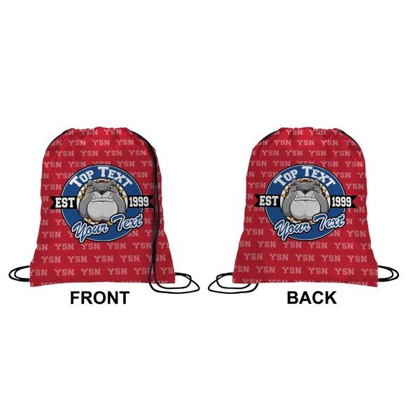 School Mascot Drawstring Backpack Front & Back Small