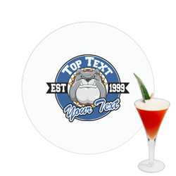 School Mascot Printed Drink Topper -  2.5" (Personalized)