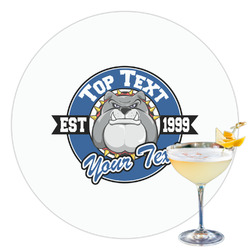 School Mascot Printed Drink Topper - 3.5" (Personalized)