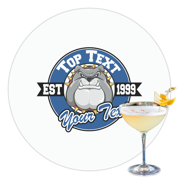 Custom School Mascot Printed Drink Topper - 3.5" (Personalized)