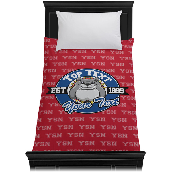 School Mascot Duvet Cover - Twin XL - On Bed - No Prop