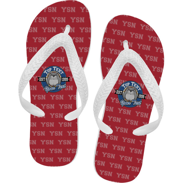 Custom School Mascot Flip Flops - Medium (Personalized)