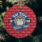 School Mascot Frosted Glass Ornament - Round (Lifestyle)
