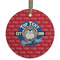 School Mascot Frosted Glass Ornament - Round