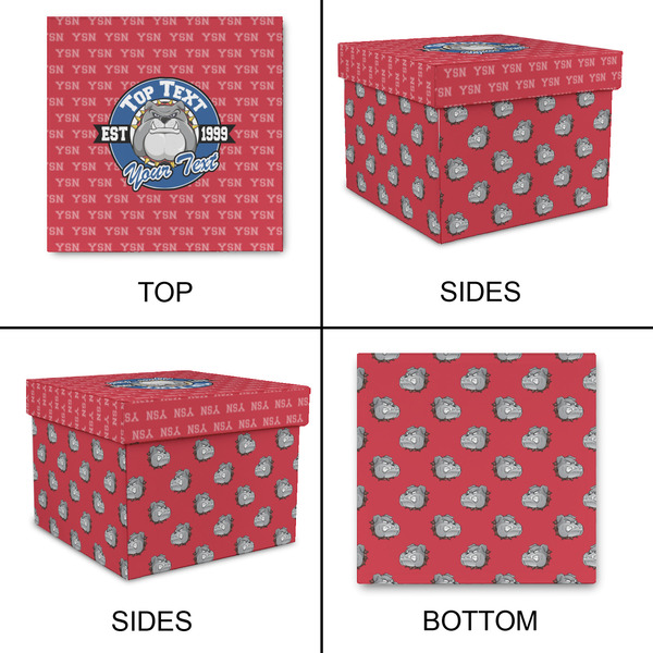 School Mascot Gift Boxes with Lid - Canvas Wrapped - Large - Approval