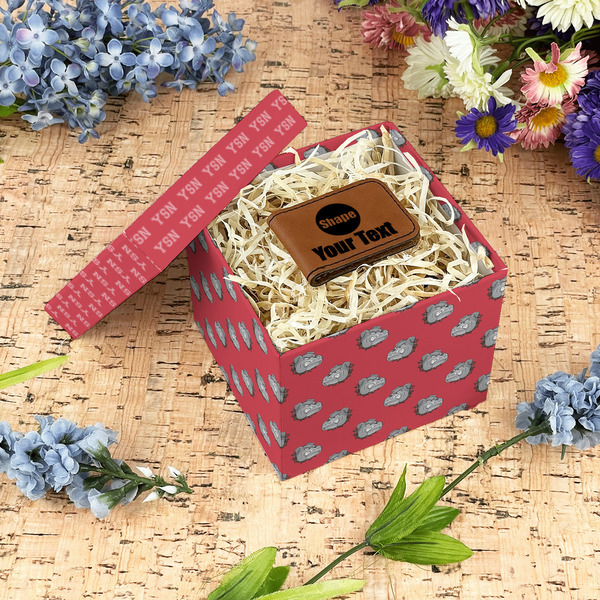 School Mascot Gift Boxes with Lid - Canvas Wrapped - Small - In Context