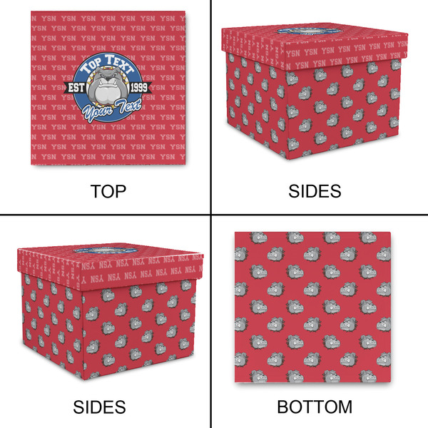 School Mascot Gift Boxes with Lid - Canvas Wrapped - X-Large - Approval