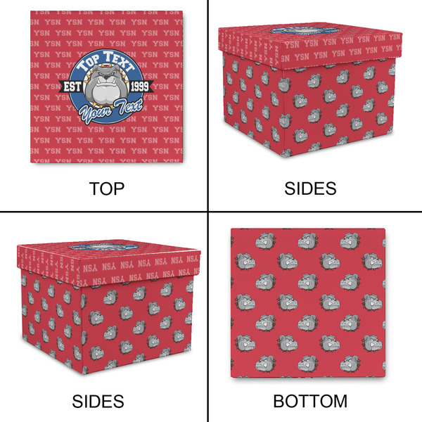 School Mascot Gift Boxes with Lid - Canvas Wrapped - XX-Large - Approval