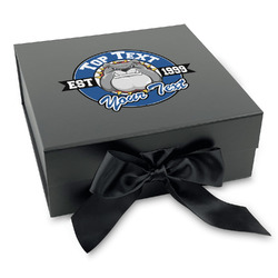 School Mascot Gift Box with Magnetic Lid - Black (Personalized)
