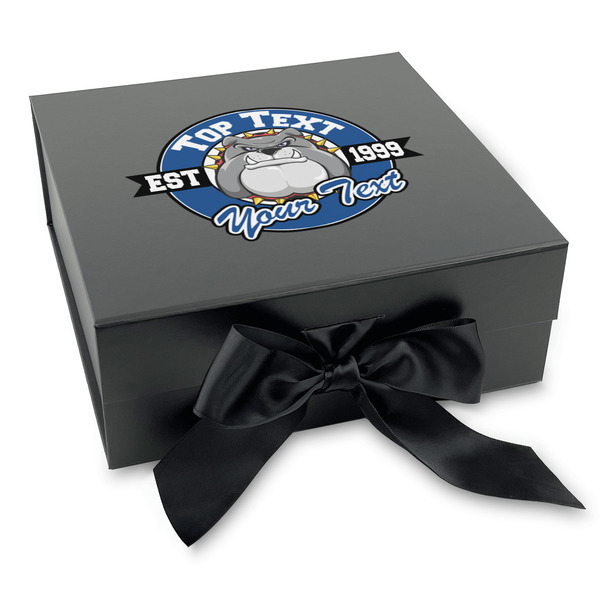 Custom School Mascot Gift Box with Magnetic Lid - Black (Personalized)