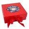 School Mascot Gift Boxes with Magnetic Lid - Red - Front
