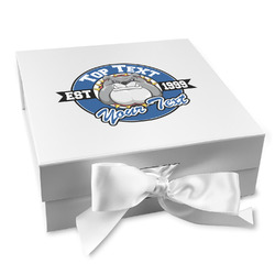 School Mascot Gift Box with Magnetic Lid - White (Personalized)