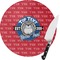 School Mascot Round Glass Cutting Board (Personalized)
