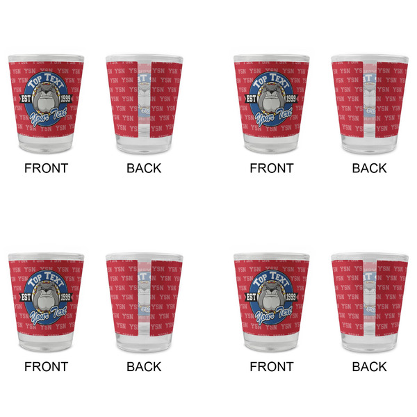 School Mascot Glass Shot Glass - Standard - Set of 4 - APPROVAL