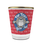 School Mascot Glass Shot Glass - 1.5 oz - with Gold Rim - Single (Personalized)