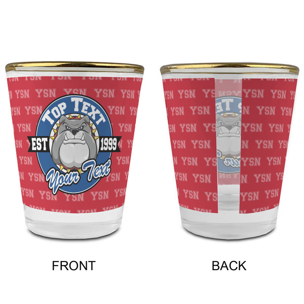 School Mascot Glass Shot Glass - with gold rim - APPROVAL