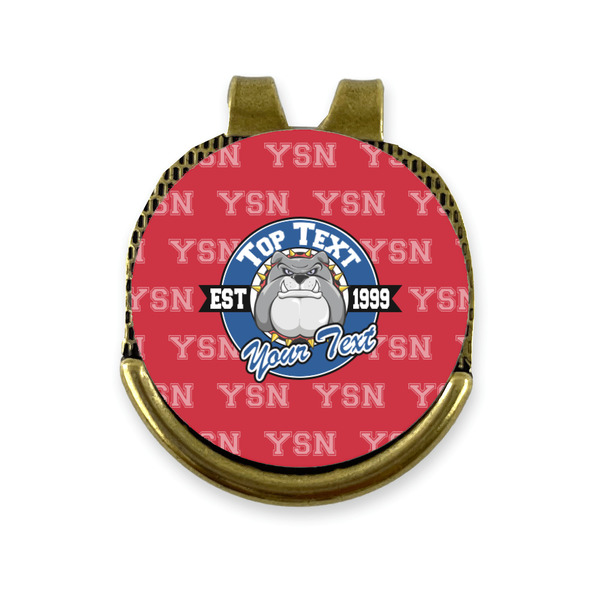 Custom School Mascot Golf Ball Marker - Hat Clip - Gold