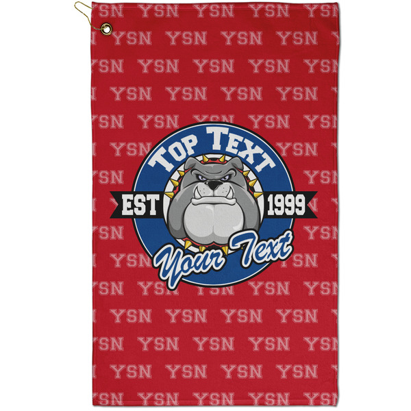 Custom School Mascot Golf Towel - Poly-Cotton Blend - Small w/ Name or Text