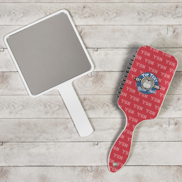 School Mascot Hair Brush - In Context