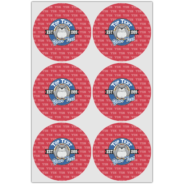 School Mascot Icing Circle - Large - Set of 6
