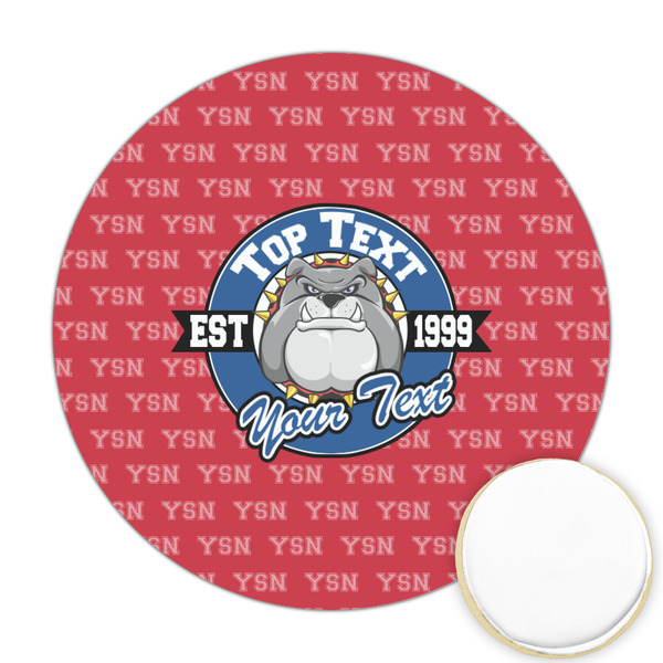 Custom School Mascot Printed Cookie Topper - Round (Personalized)