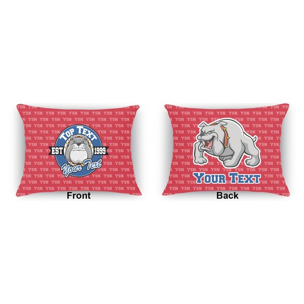 School Mascot  Indoor Rectangular Burlap Pillow (Front and Back)