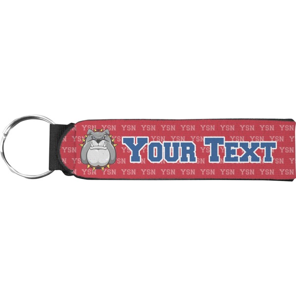 Custom School Mascot Neoprene Keychain Fob (Personalized)