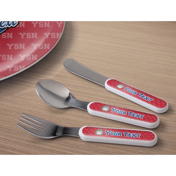 School Mascot Kids Flatware w/ Plate