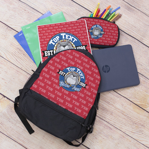 School Mascot Large Backpack - Black - With Stuff