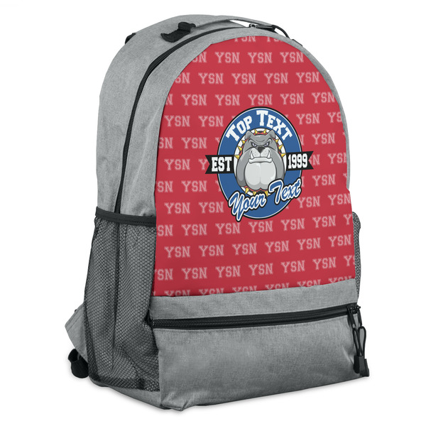 Custom School Mascot Backpack - Grey (Personalized)