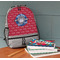 School Mascot Large Backpack - Gray - On Desk