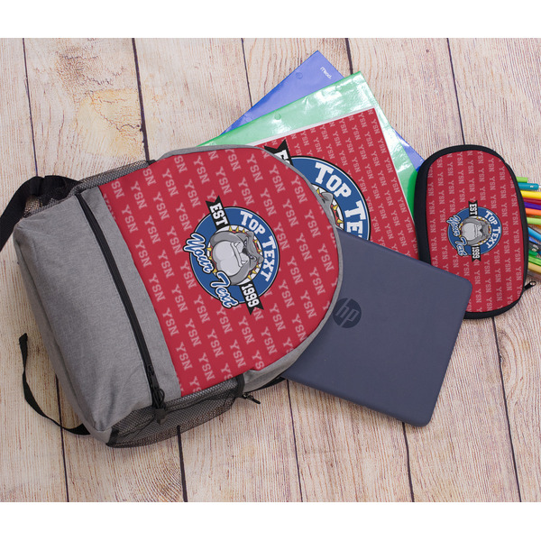 School Mascot Large Backpack - Gray - With Stuff