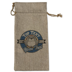 School Mascot Large Burlap Gift Bag - Front (Personalized)