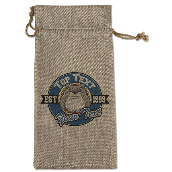 Custom School Mascot Large Burlap Gift Bag - Front (Personalized)