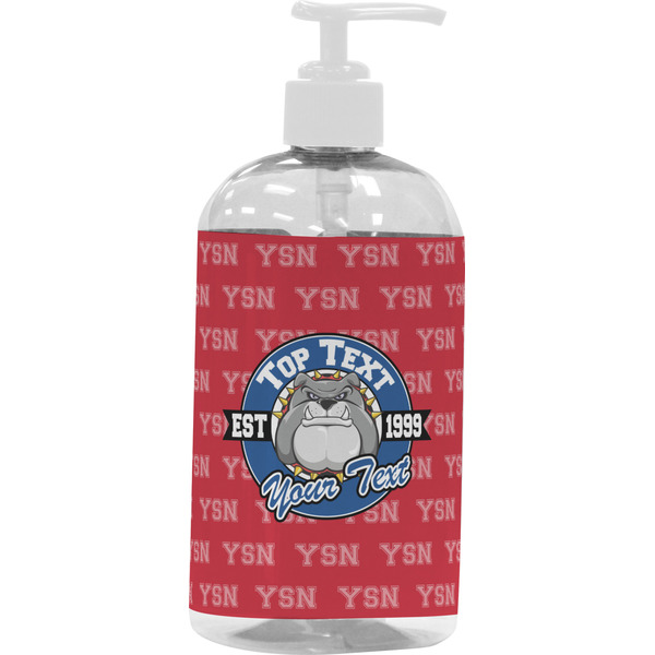 Custom School Mascot Plastic Soap / Lotion Dispenser (16 oz - Large - White) (Personalized)