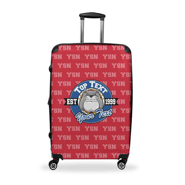 Custom School Mascot Suitcase - 28" Large - Checked w/ Name or Text