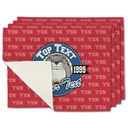 School Mascot Single-Sided Linen Placemat - Set of 4 w/ Name or Text