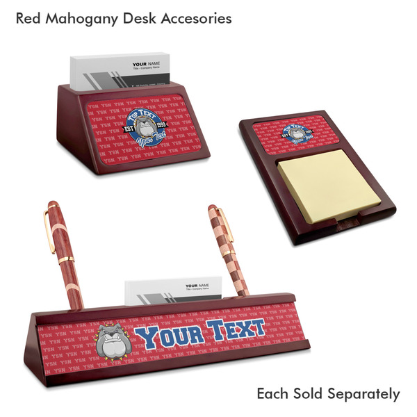 School Mascot Mahogany Desk Accessories