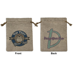 School Mascot Medium Burlap Gift Bag - Front & Back (Personalized)