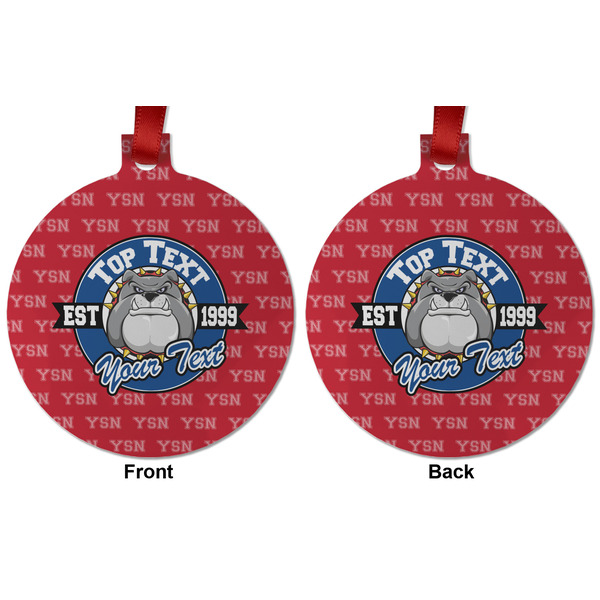 School Mascot Metal Ball Ornament - Front and Back