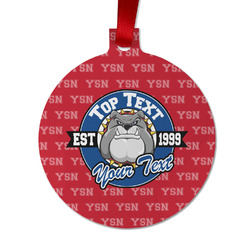 School Mascot Metal Ball Ornament - Double Sided w/ Name or Text