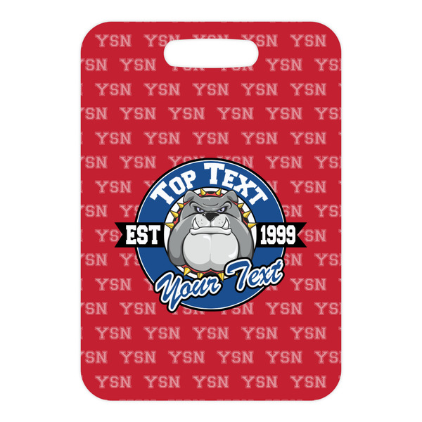 School Mascot Metal Luggage Tag - Front Without Strap
