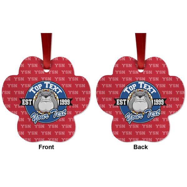 School Mascot Metal Paw Ornament - Front and Back