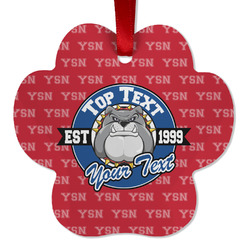 School Mascot Metal Paw Ornament - Double Sided w/ Name or Text