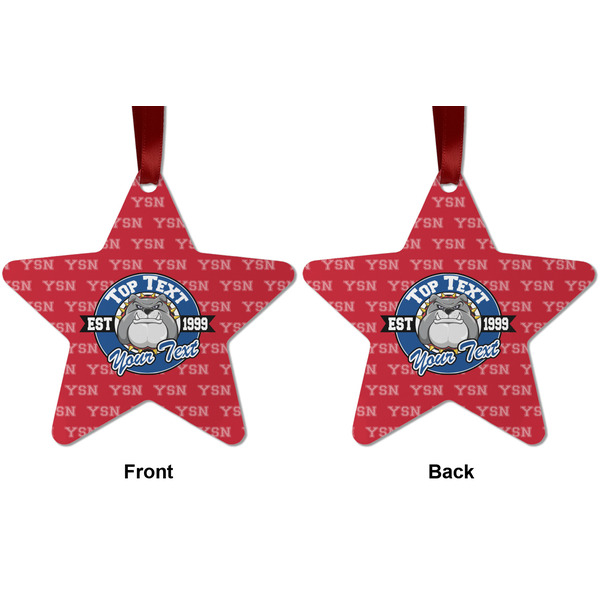 School Mascot Metal Star Ornament - Front and Back