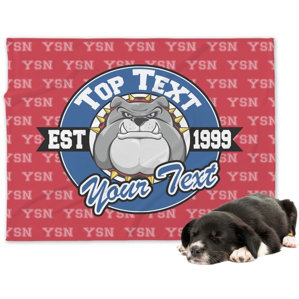 Custom School Mascot Dog Blanket - Large (Personalized)