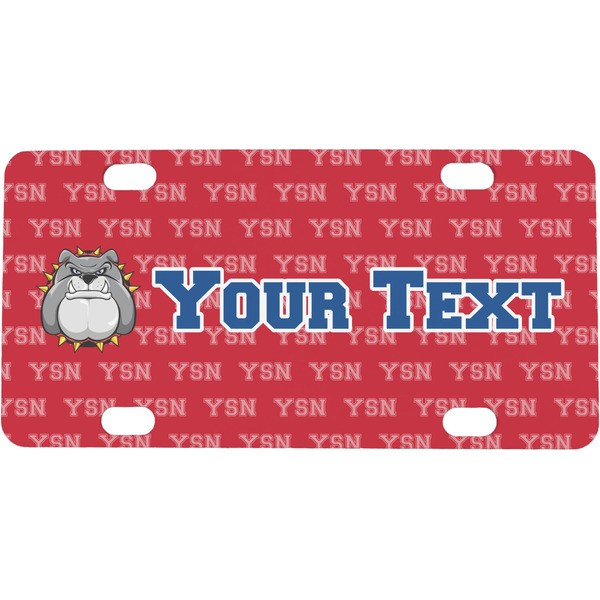 Custom School Mascot Mini / Bicycle License Plate (4 Holes) (Personalized)