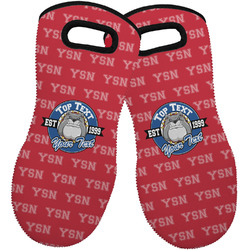 School Mascot Neoprene Oven Mitts - Set of 2 w/ Name or Text
